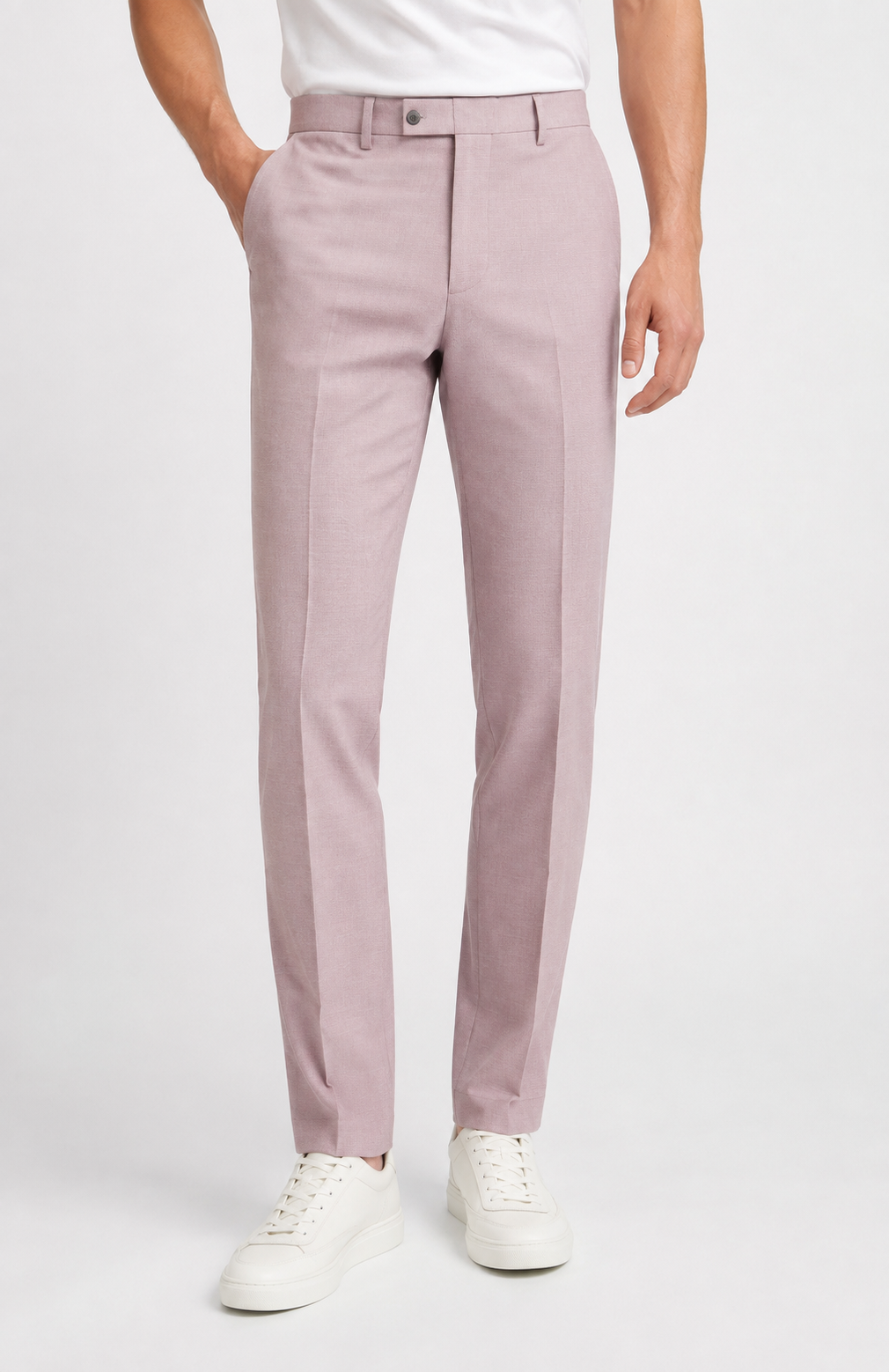 MOSS BROS Mens London Suit Trousers in Dusty Pink
