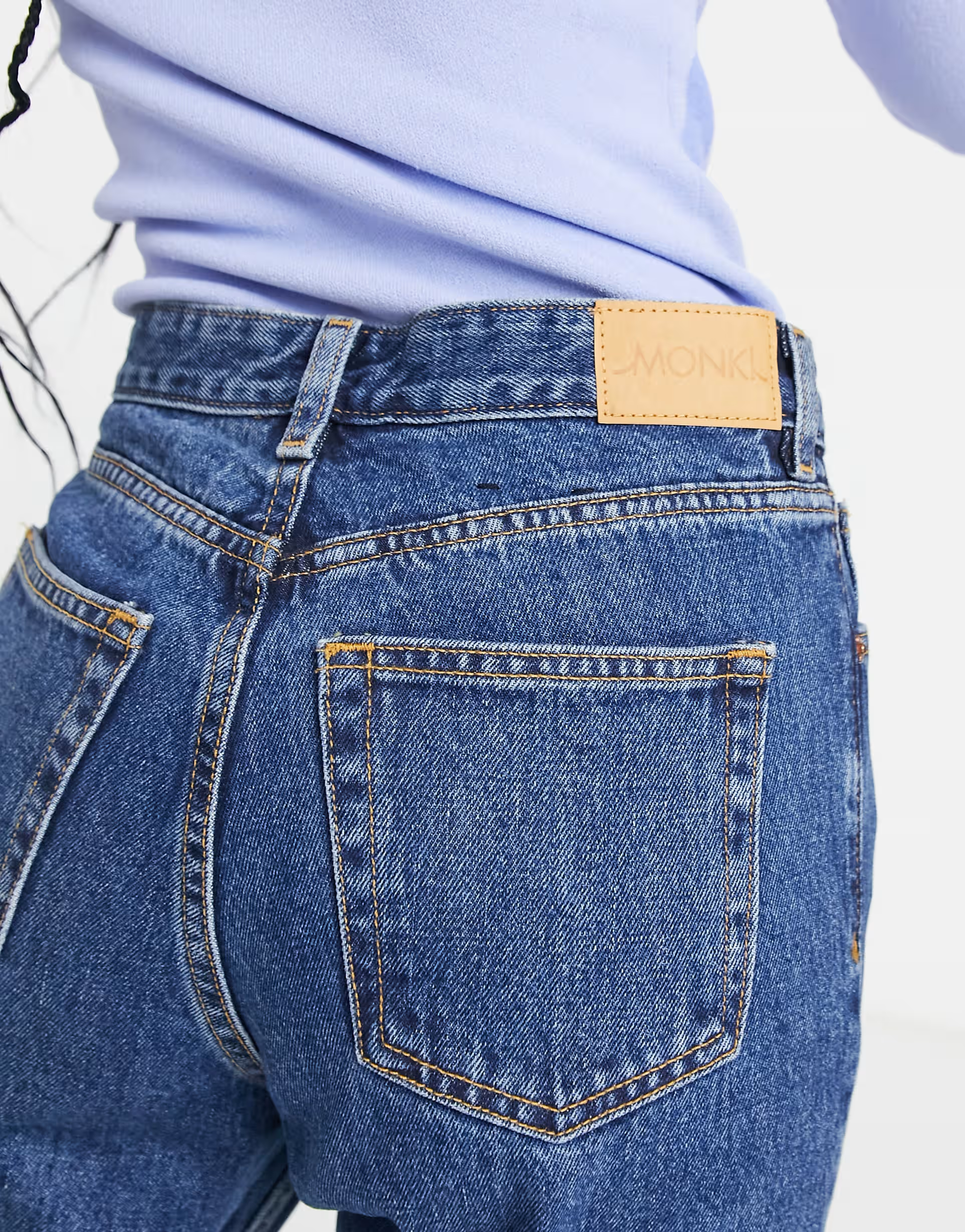 Monki Womens Taiki High Waist Mom Jeans in Blue La Lune
