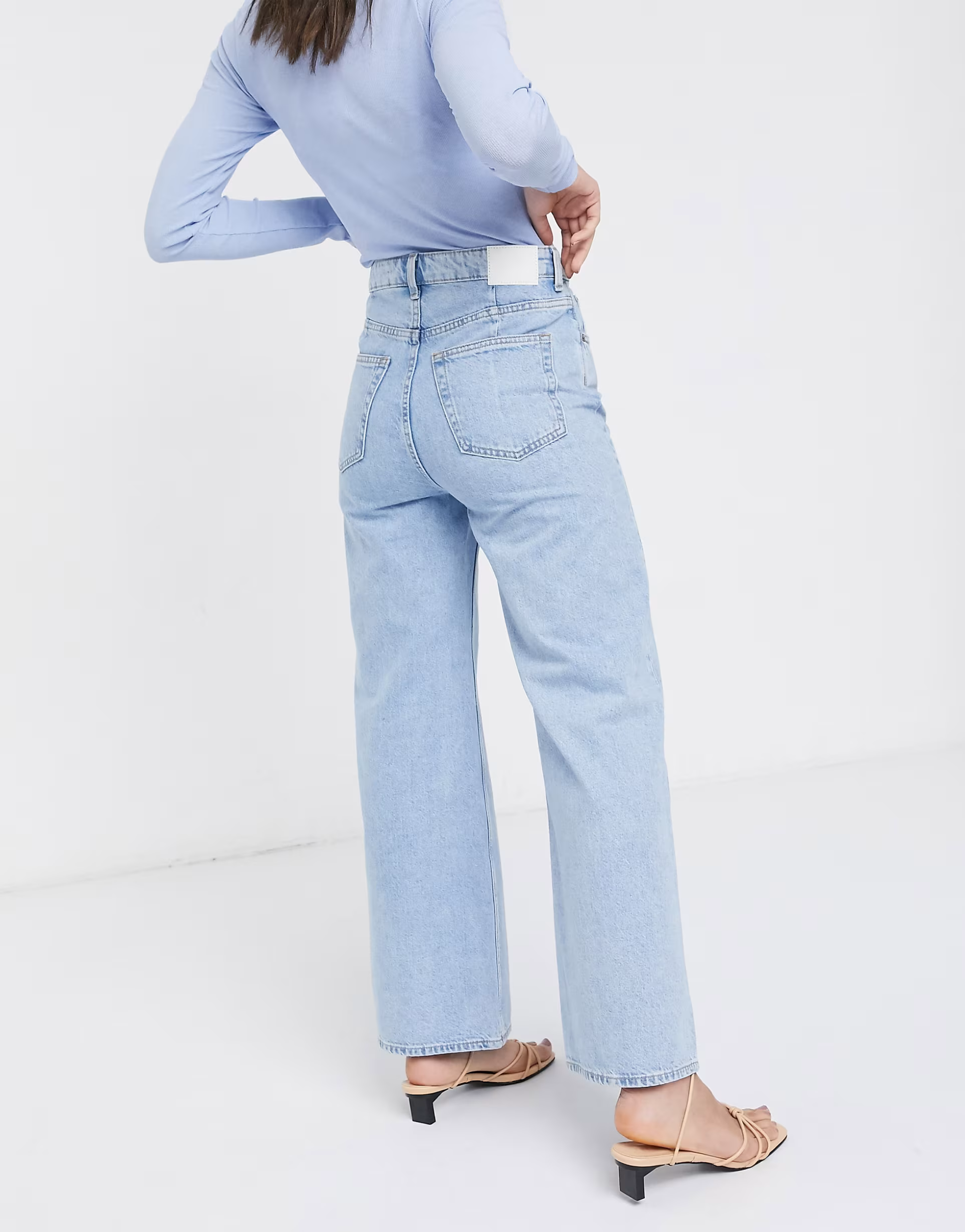 Womens Weekday Ace Wide Leg Cotton In Summer Blue
