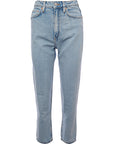 Weekday Womens Lash Cotton Mom Jean In Summer Blue Wash