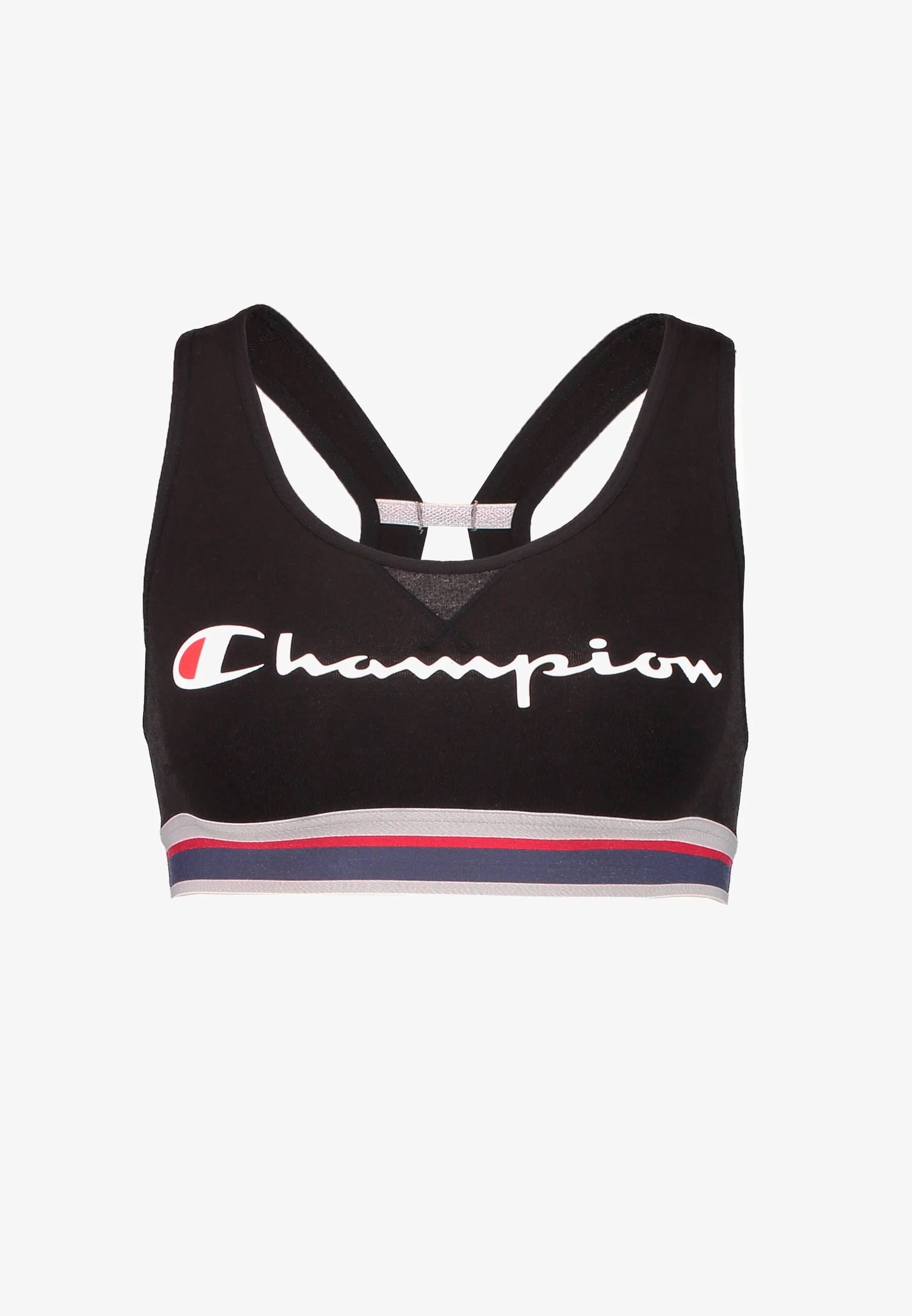 Champion Womens Authentic Logo Crop Top Bralett In Black