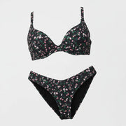 Peek & Beau Womens Fuller Bust High Leg Bikini Bottom in Ditsy Floral Print