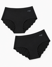 Sloggi Womens Zero Microfibre Scallop Edge 2 Pack Boy Short Briefs In Black