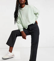 Monki Womens Zami High Waist Straight Leg Jeans In Black