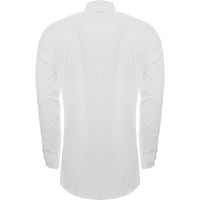 Button Men's White Solid Shirt