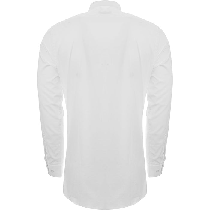 Button Men's White Solid Shirt