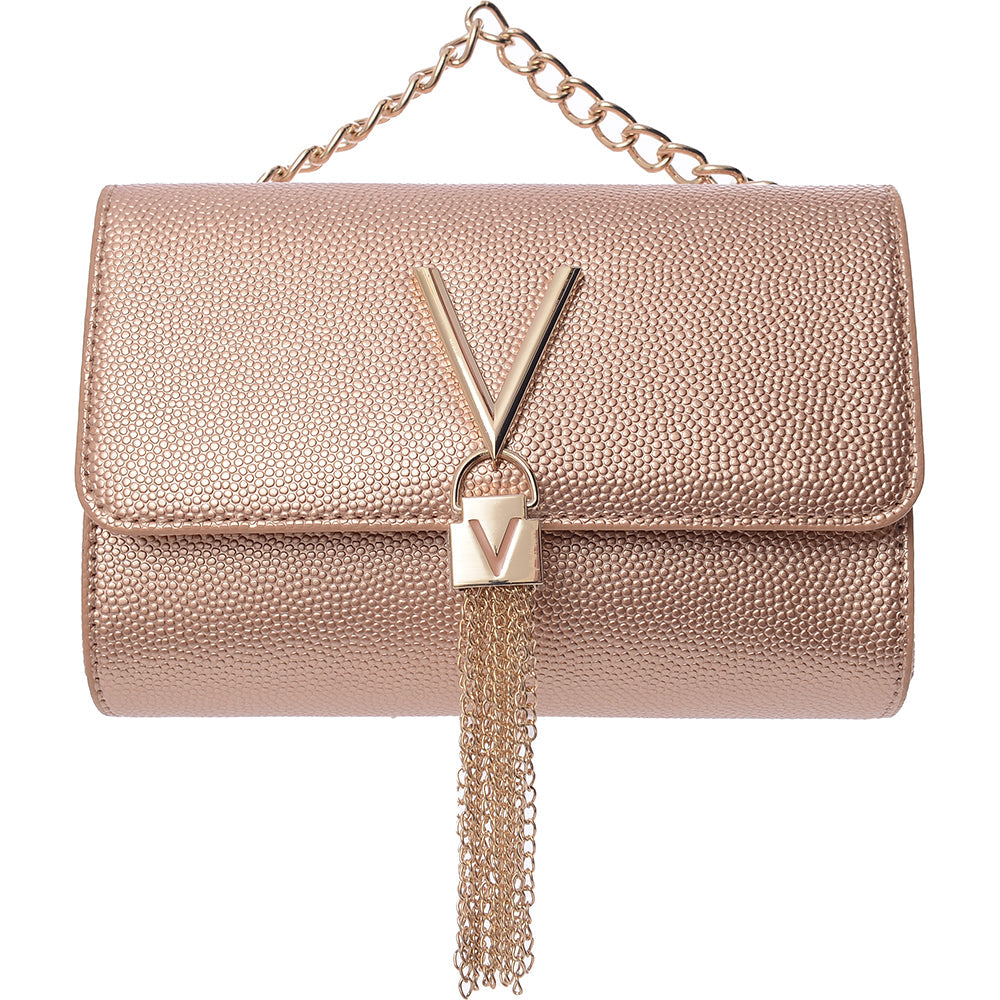 Valentino Bags Divina Foldover Tassel Detail Cross Body Bag In Gold