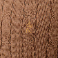 French Connection Men's Camel Logo Cable Knit Jumper