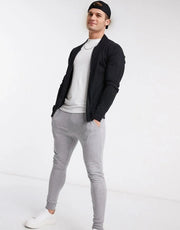 Mens French Connection Soft Touch Knitter Zip Thru Bomber in Navy