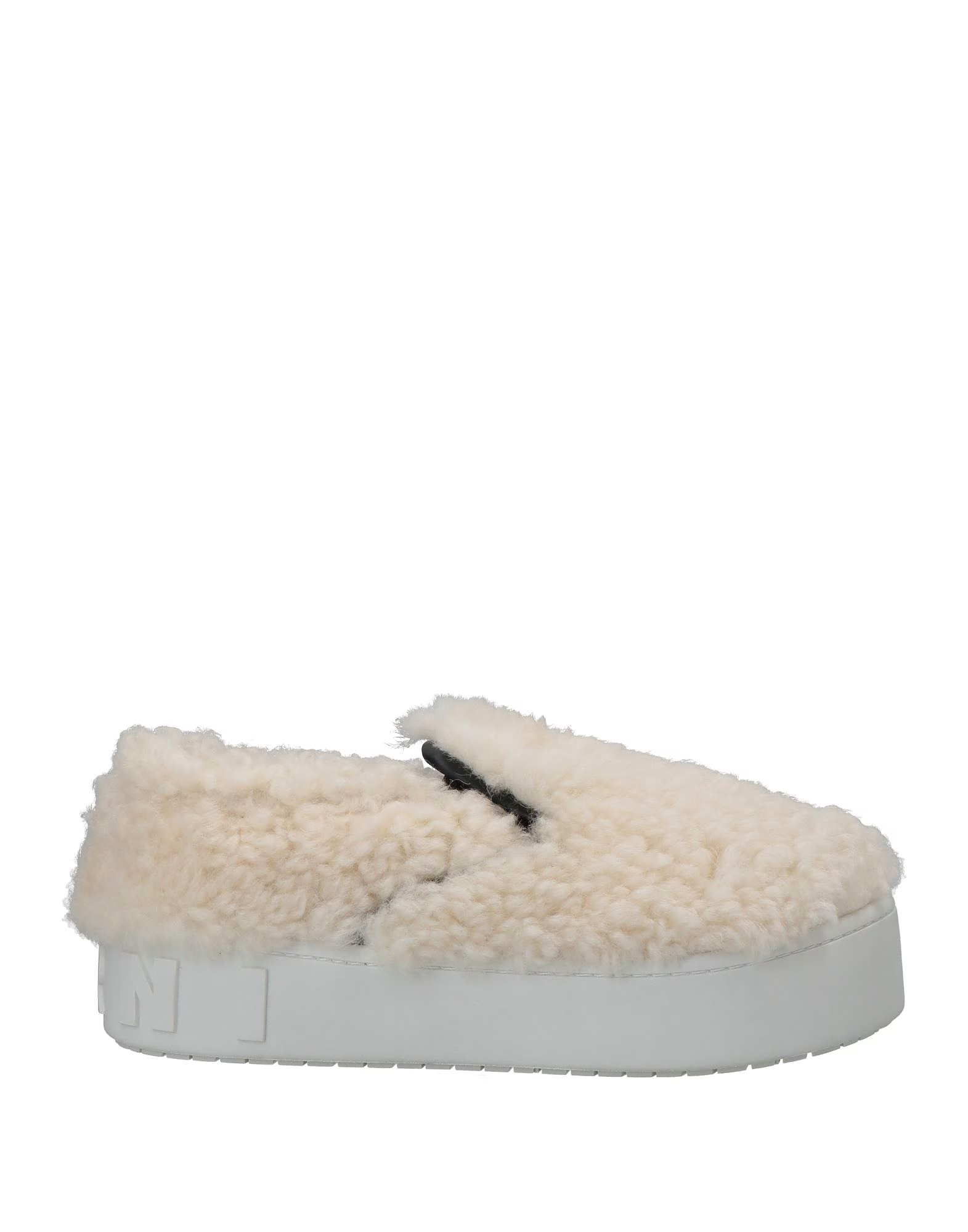 Marni Womens Sherpa Fleece Slip-on Shoes in White