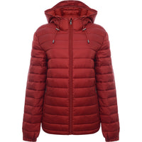 Celio Mens Deep Red Quilted Jacket with Hood