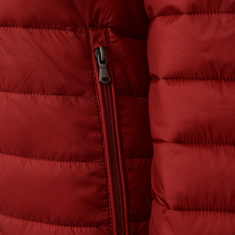 Celio Mens Deep Red Quilted Jacket with Hood