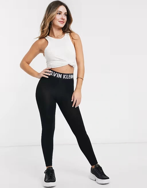 Calvin Klein Womens Icon Logo Legging In Black