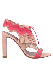 Santoni Women's Lace Leather Sandals