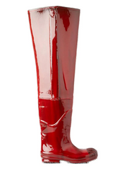 Maison Margiela Men's Knee-High Boots in Red