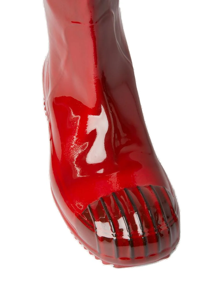 Maison Margiela Men's Knee-High Boots in Red