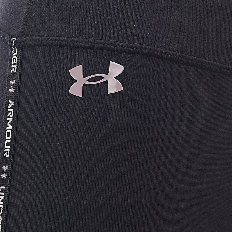 Under Armour Women's Black Hi-Rise Cropped Leggings with Logo Taping