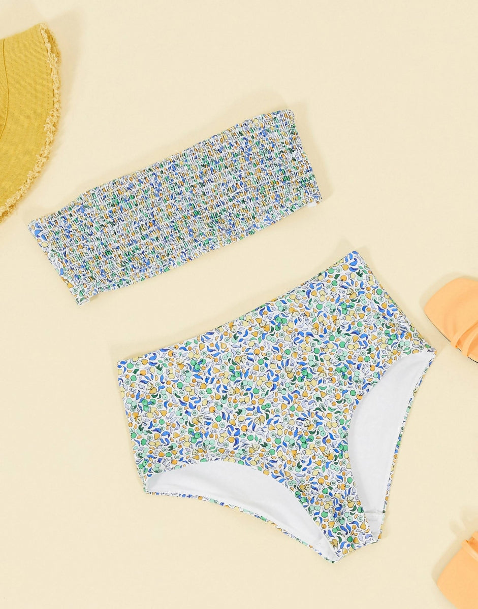 & Other Stories Womens Ditsy Floral Shirred Bikini Top In Multi