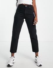 Monki Womens Taiki High Waist Mom Jeans In Black