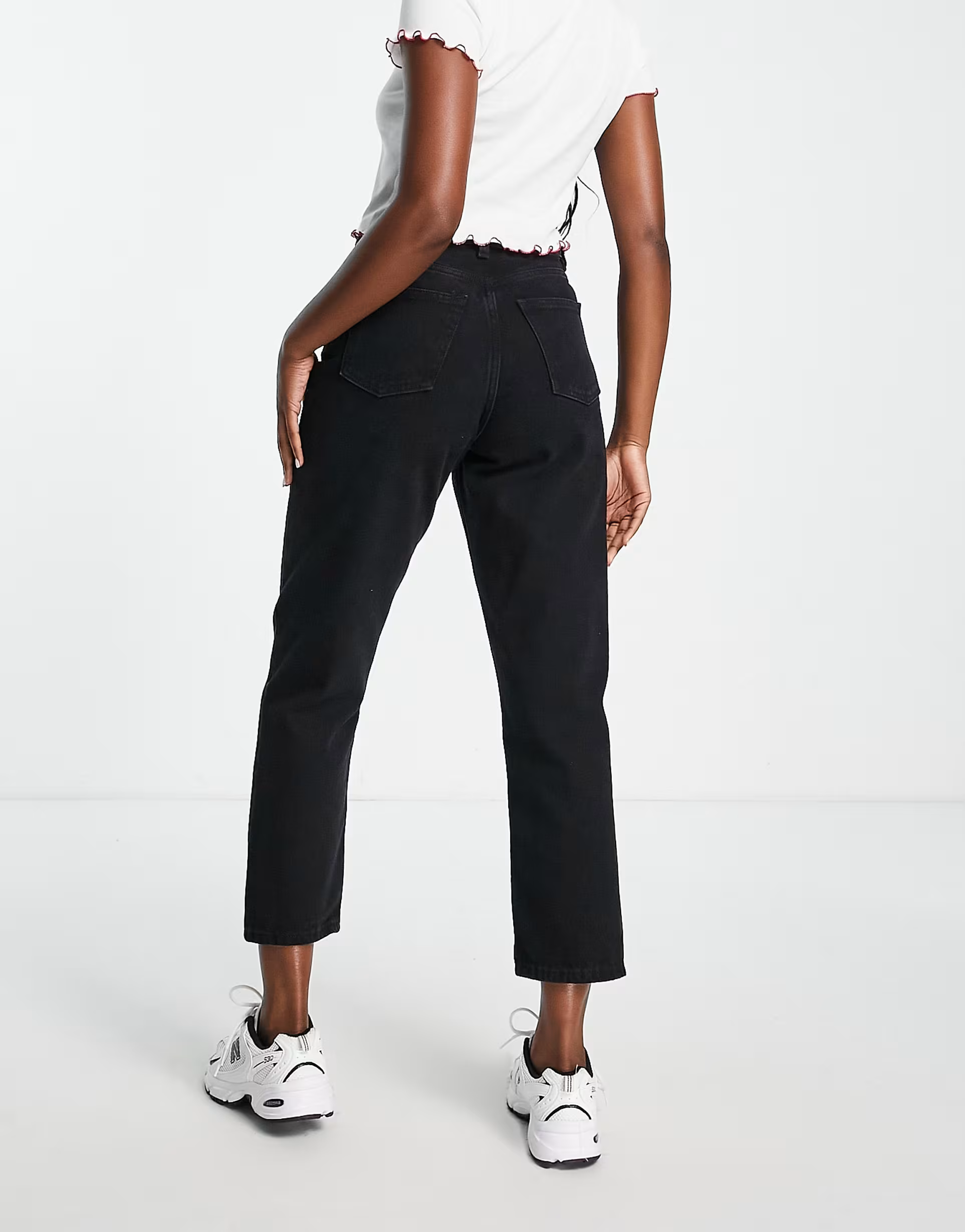 Monki Womens Taiki High Waist Mom Jeans In Black