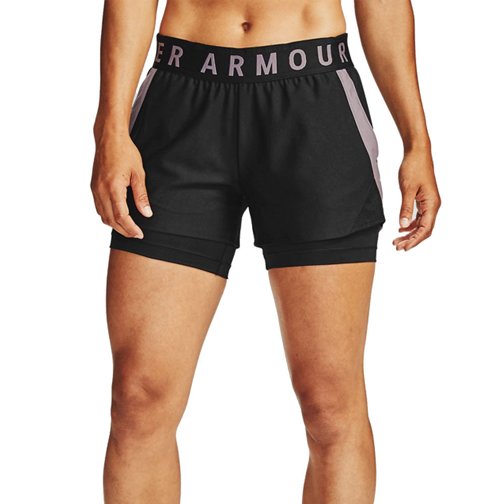 Under Armour Womens Play Up 2 in 1 Shorts In Black