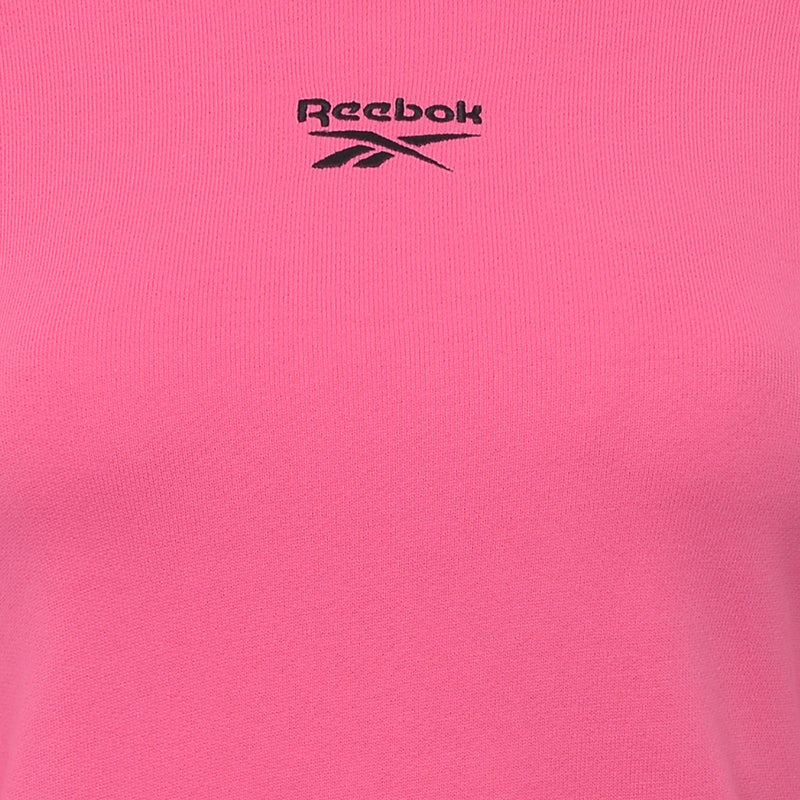 Reebok Women's Pink Small Logo Crew Neck Sweatshirt