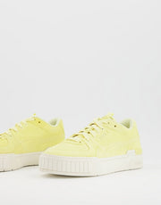 Puma Womens Cali Suede Gum Sole Trainers in Yellow