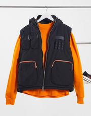 Sixth June Mens Sleeveless Gilet With Utility In Black