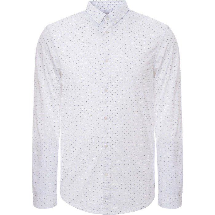 Tom Tailor Men's White Denim All Over Print Shirt