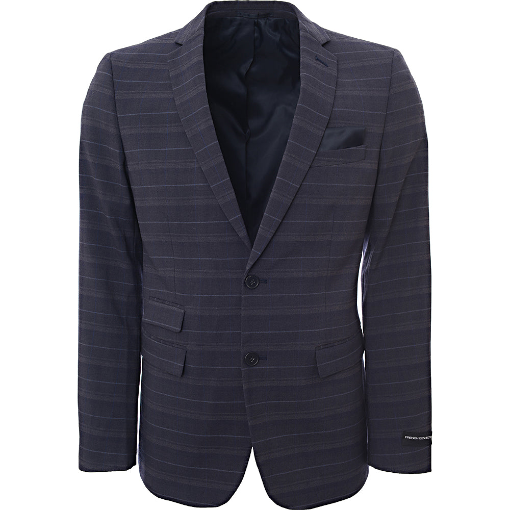 French Connection slim fit marine check suit jacket - NAVY