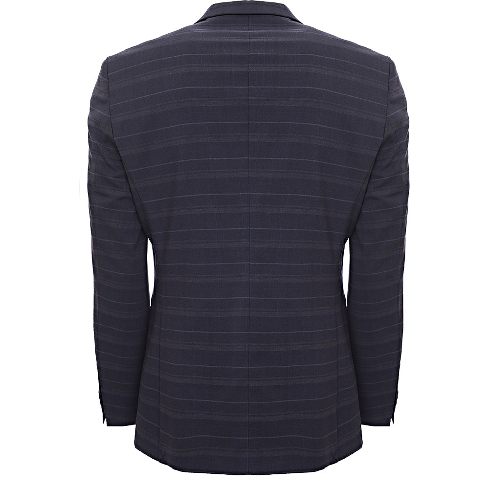 French Connection slim fit marine check suit jacket - NAVY