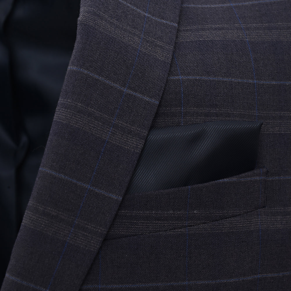 French Connection slim fit marine check suit jacket - NAVY