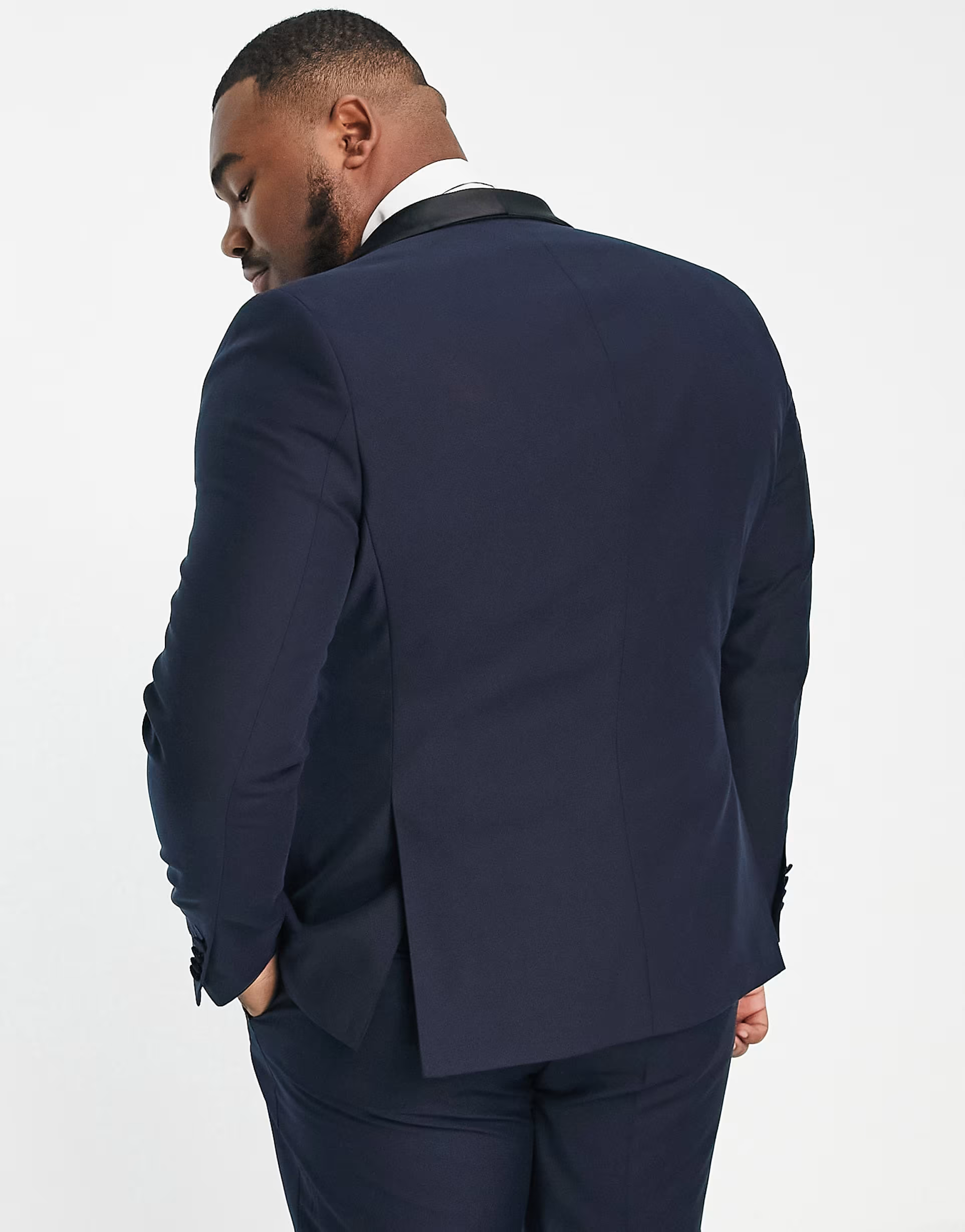 French Connection Mens Plus Slim Fit Dinner Suit Jacket In Navy