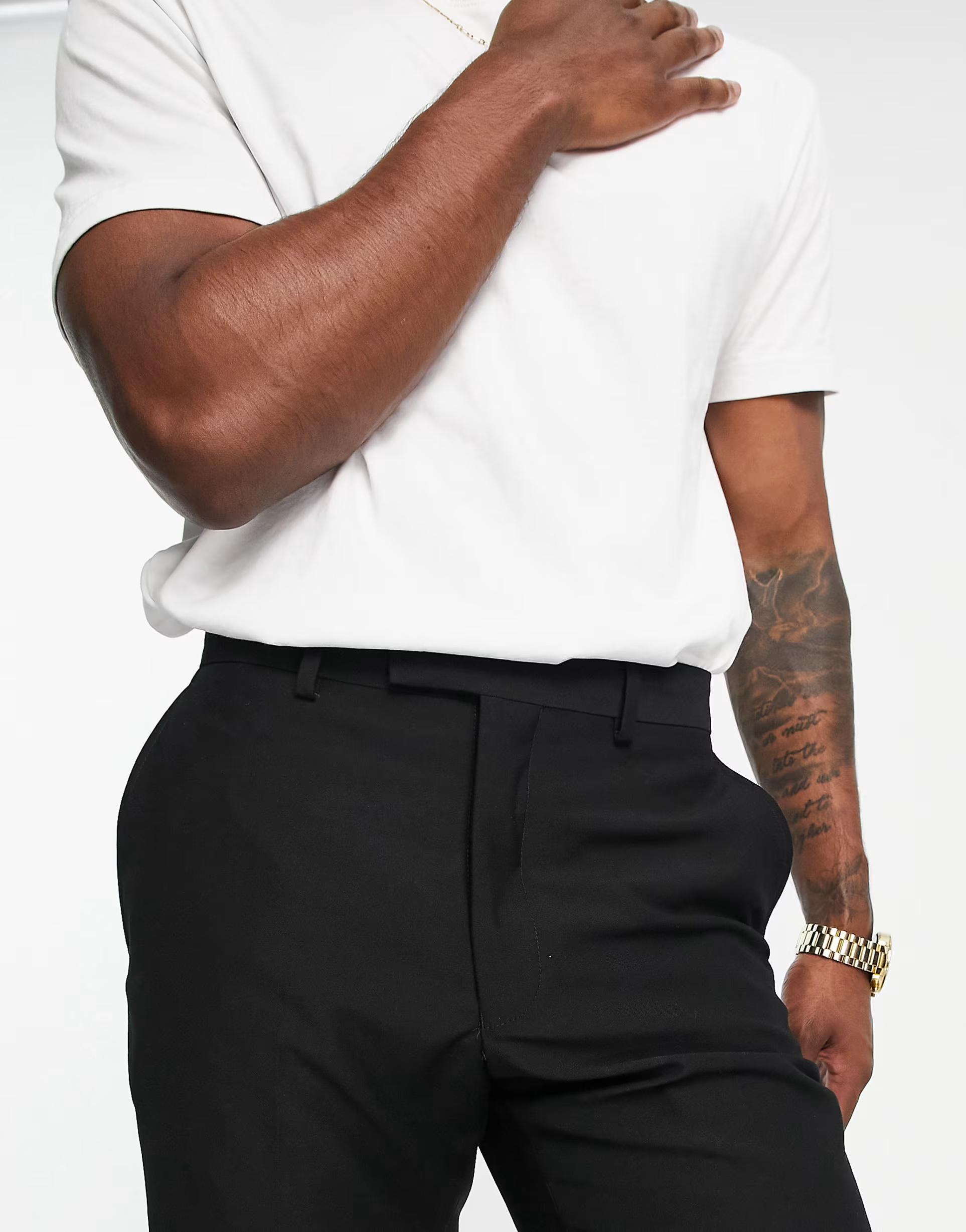 French Connection Mens Tall Slim Fit Dinner Suit Trousers In Black