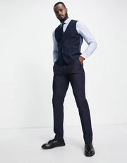 French Connection Mens Tall Slim Fit Dinner Suit Waistcoat In Navy