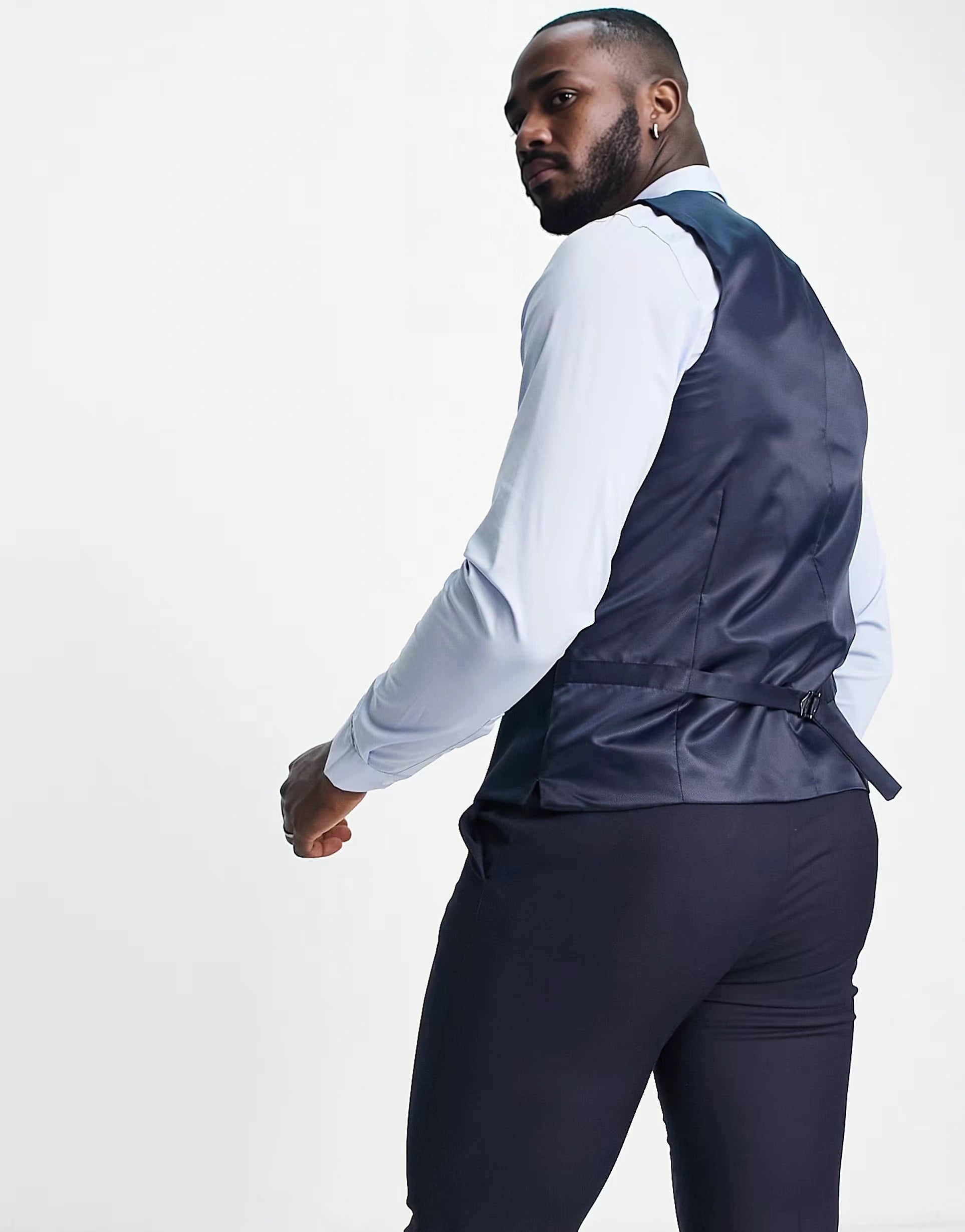 French Connection Mens Tall Slim Fit Dinner Suit Waistcoat In Navy