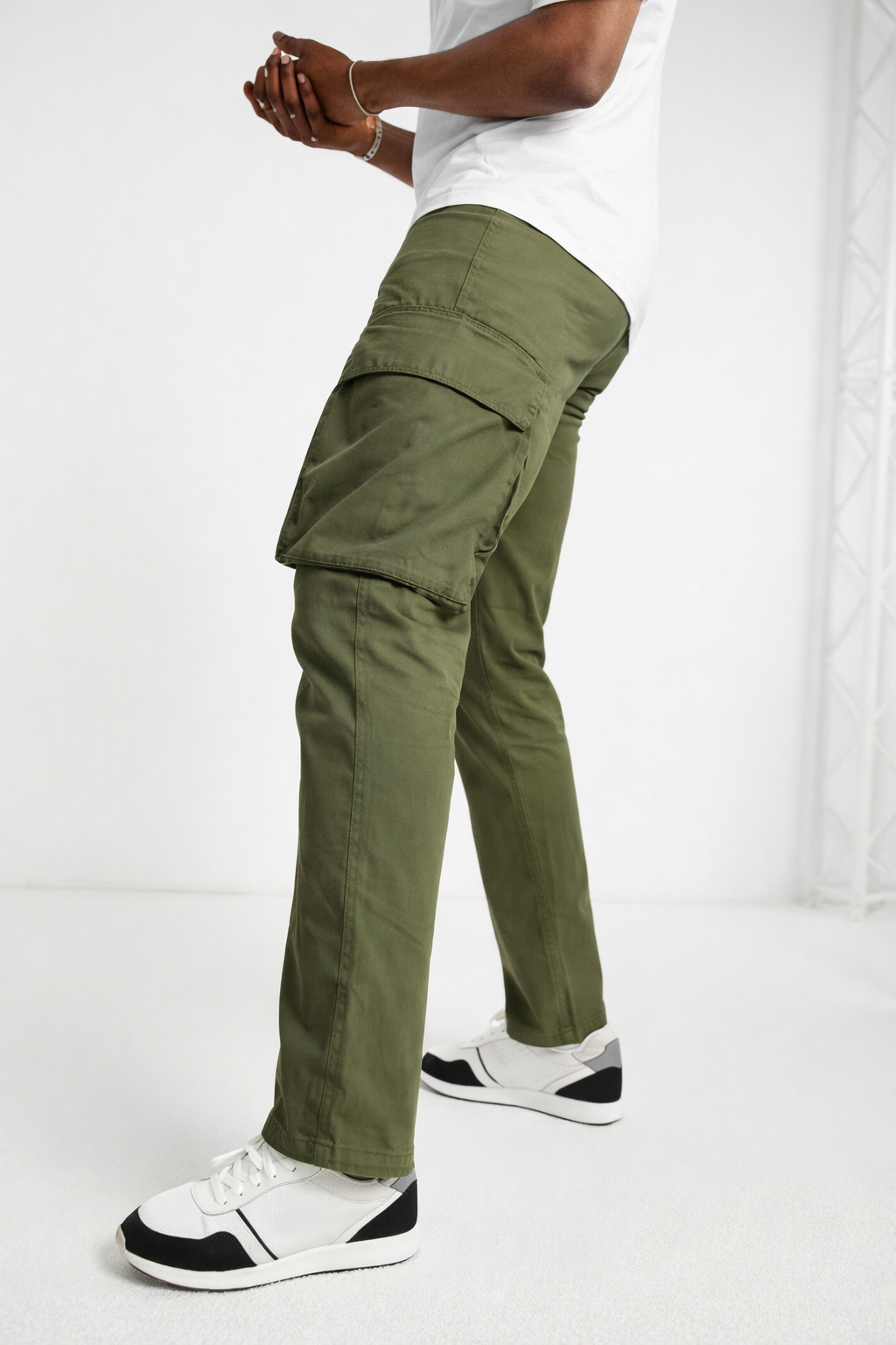 French Connection Mens Tall Utility Cargo Trousers In Green