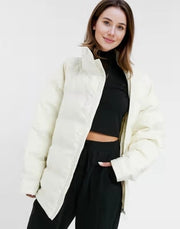 Hummel Womens Quilted Puffer Jacket in Cream