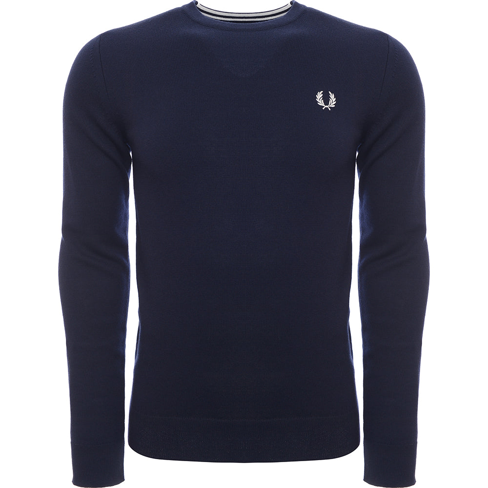 Fred Perry Crew Neck Jumper In Navy