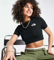 The North Face Womens Cropped T-Shirt In Black
