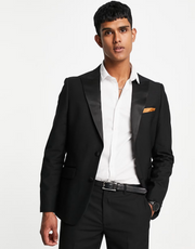 Mens Harry Brown Slim Fit Satin Peak Lapel Dinner Jacket