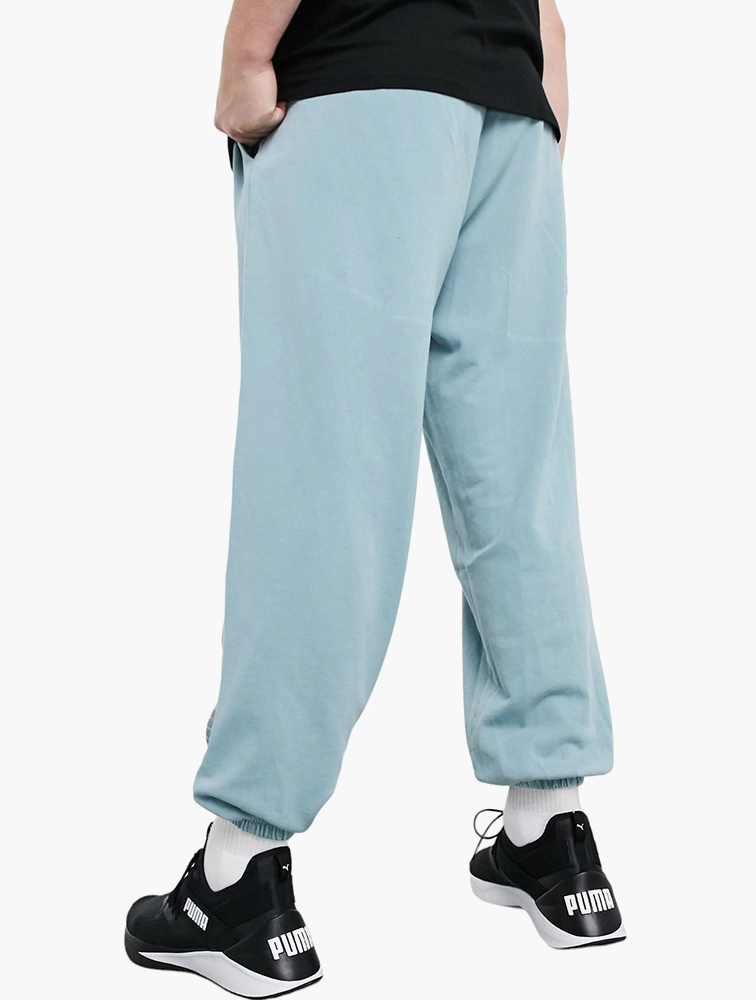 Mens Puma Plus Oversized Joggers in Washed Blue