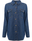 Parisian Womens Blue Oversized Denim Shirt