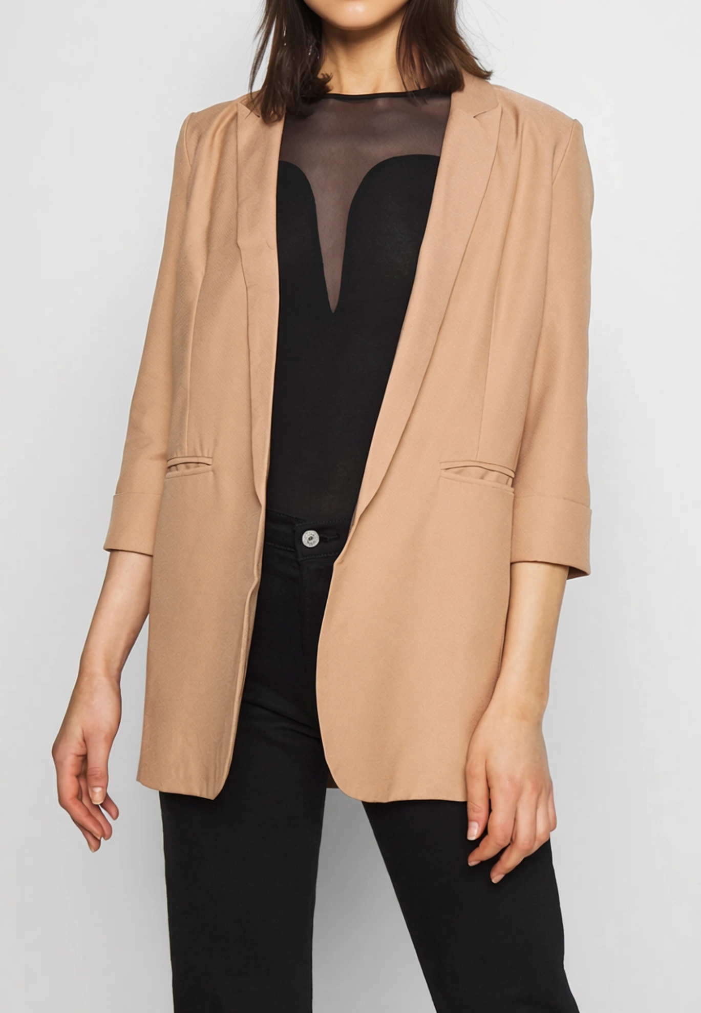 Womens Missguided Tall Co-Ord Tailored Blazer In Camel