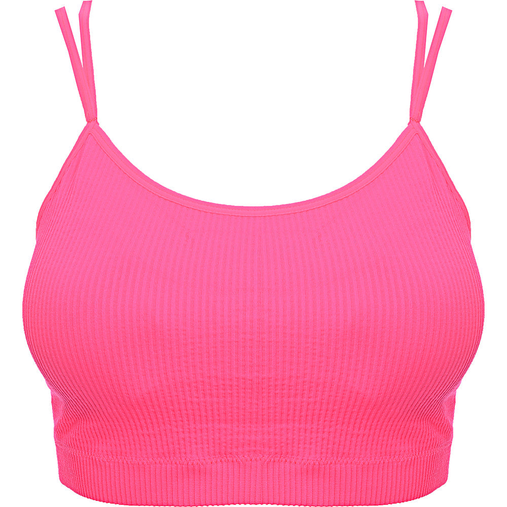 South Beach Womens Light Support Rib Cross Back in Pink