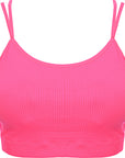 South Beach Womens Light Support Rib Cross Back in Pink