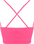 South Beach Womens Light Support Rib Cross Back in Pink