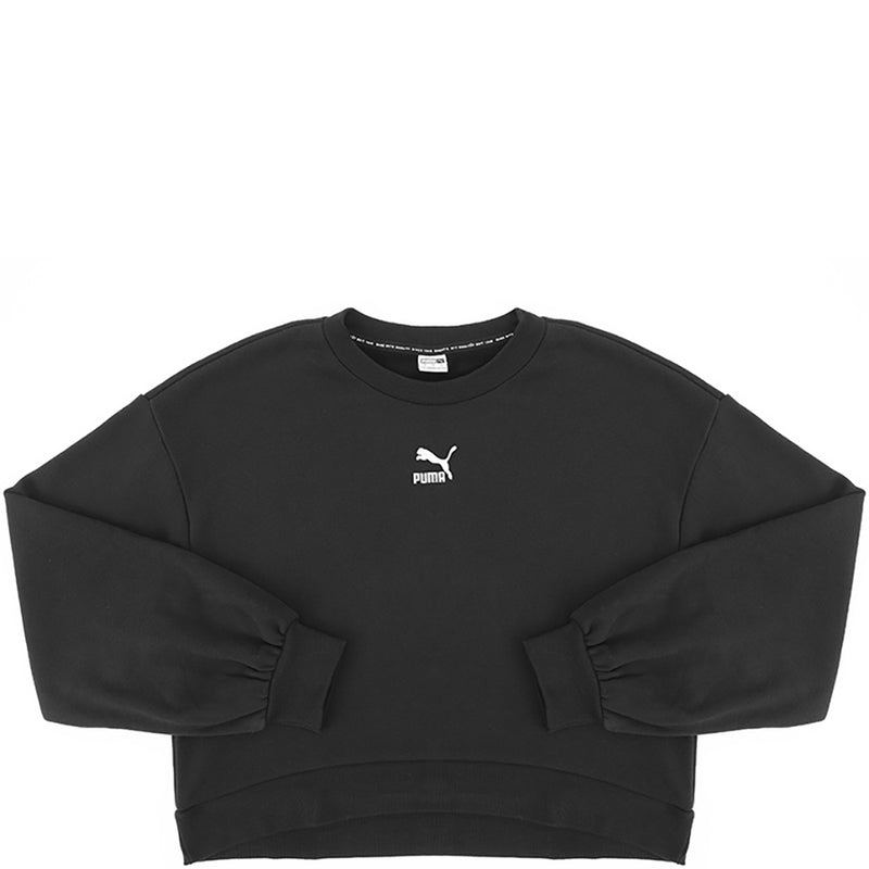 Puma Women's Classics Bell Sleeve Sweatshirt in Black