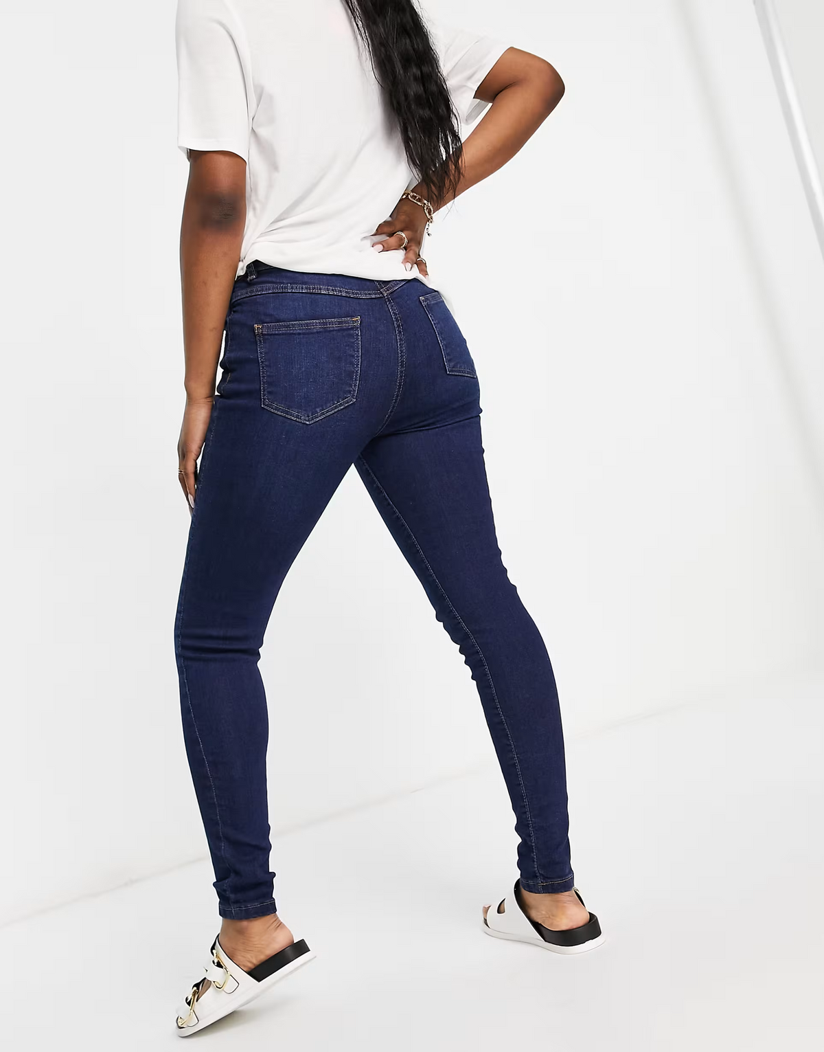 Parisian Womens Button Up Skinny Jeans In Blue