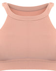 Onzie Women's Beige High Support Ribbed Yoga Crop Top